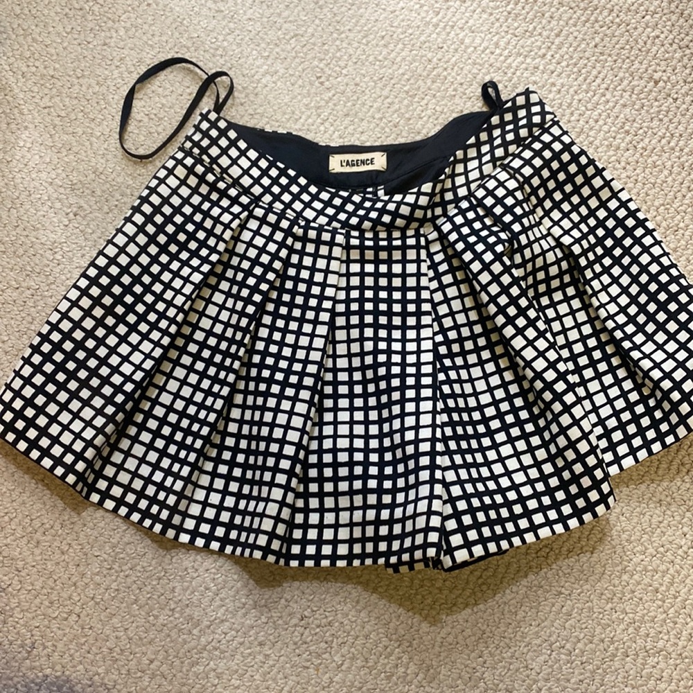 L’agence skirt skort pleated checkered